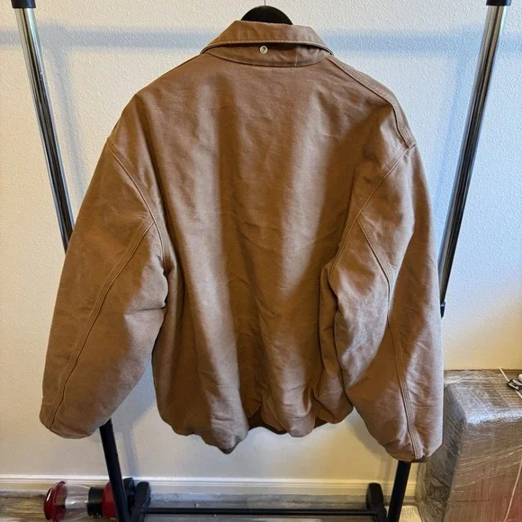 Carhartt Men's FRJ195 BRN FR Sante Fe Style Bomber Jacket Size XLT made in USA - Picture 3 of 6